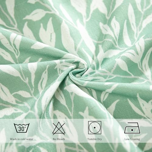 VOGOL Leaf Pattern Valance Printed Window Topper, 42 x 18, 1 Panel, Green - color: Light Green, size: 42"W x 18"L (Pack of 1)