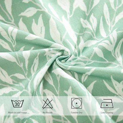 VOGOL Leaf Pattern Valance Printed Window Topper, 42 x 18, 1 Panel, Green - color: Light Green, size: 42"W x 18"L (Pack of 1)