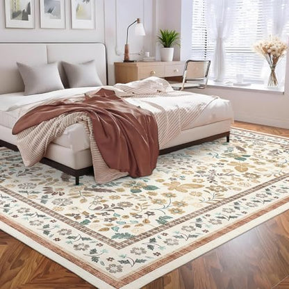 GarveeHome 6x9 Area Rugs for Living Room Machine Washable Beige - color: Beige, size: 6' x 9' (Rectangular)