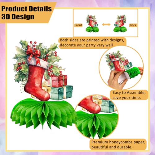 Christmas Party Centerpieces, Christmas Honeycomb Centerpieces for Table - style: Santa Claus