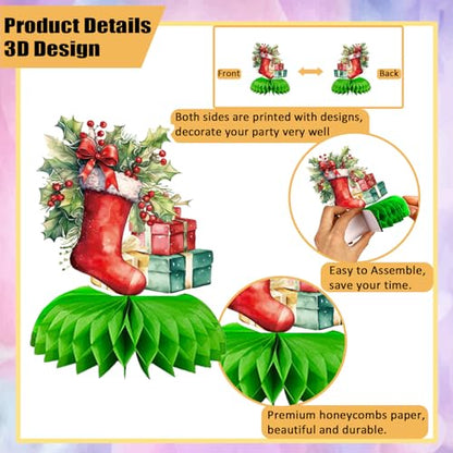 Christmas Party Centerpieces, Christmas Honeycomb Centerpieces for Table - style: Santa Claus
