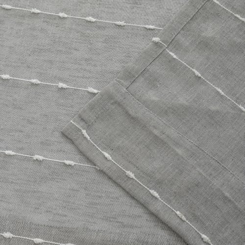 Grey Sheer Curtains 84 Inches for Living Room Faux Linen 2 Panels - color: Grey, size: 52"W x 84"L (Pack of 2)