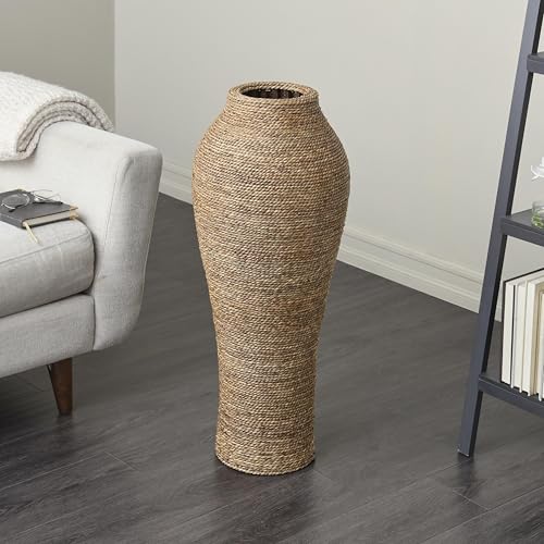 Deco 79 Seagrass Vase, Vase 12" x 12" x 31", Brown - size: 12" x 12" x 31"