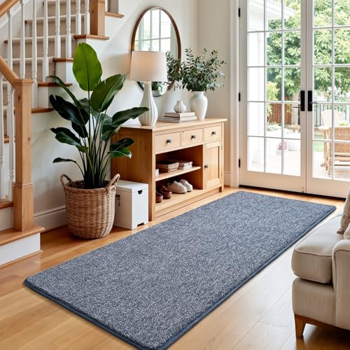 Keeko 2x6 Area Rugs for Living Room,Soft Washable Memory Foam Bedroom Rug - color: Blue-white, size: 2' X 6' (Rectangular)