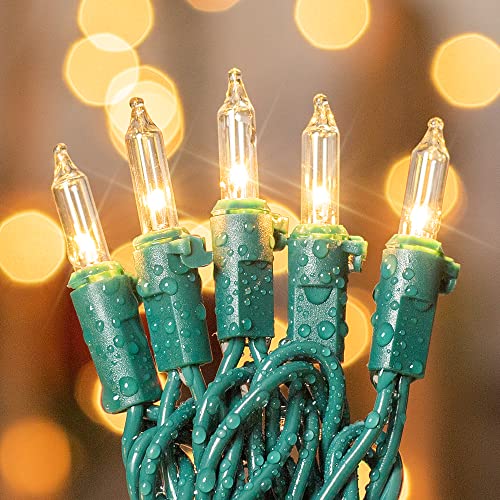 White Christmas Lights,13FT 50 Count String Lights with Green Wire - color: Warm White (Green Wire), size: 50 count