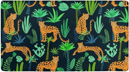 Kitchen Floor Mat 36x20in Waterproof Anti-Fatigue Kitchen Mats - color: Cheetah in Plant