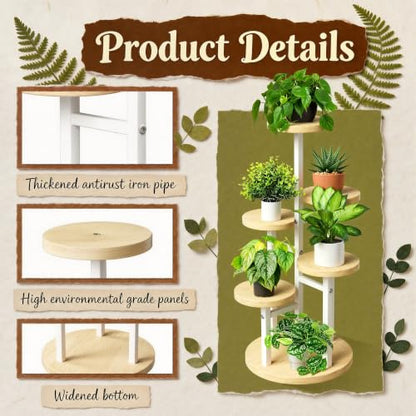 GEEBOBO 5 Tier Plant Stand Indoor - color: 5 Tier-White