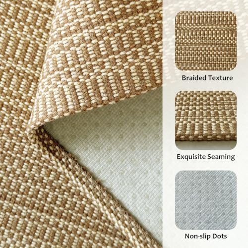Faux Jute Rug,2x3 Braided Style Rug for Entryway,Indoor Door Mat. - size: 2' x 3' (Rectangular)