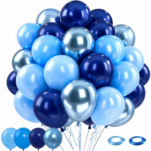 Patimate Blue Latex Party Balloons Set 50 pcs 12 inch - color: Blue