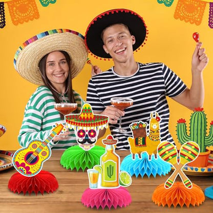 10Pcs Fiesta Party Decorations Mexican Cinco De Mayo Centerpieces - style: Fiesta Style