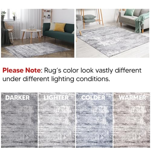 Keen Home Design Abstract Non-Shedding Runner Rug, Soft Thick Pile, 2x8 - color: Abstract Cream/Grey, size: 2'8" x 7'7" (Runner)