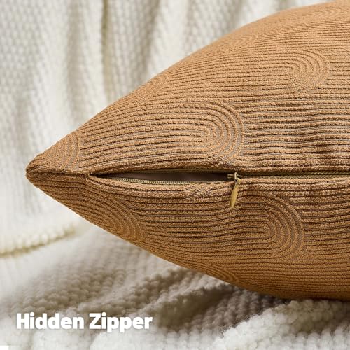 FUTEI Pack of 2 Chenille Throw Pillow Covers 22x22 Inch,Bronze - color: Bronze, size: 22" x 22" (Pack of 2)