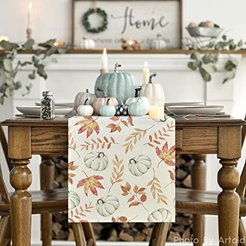 Artoid Mode 210 GSM Fall Table Runner Home Party Decor 13x108 Inch - color: Orange, size: 13" x 108", Table Runner