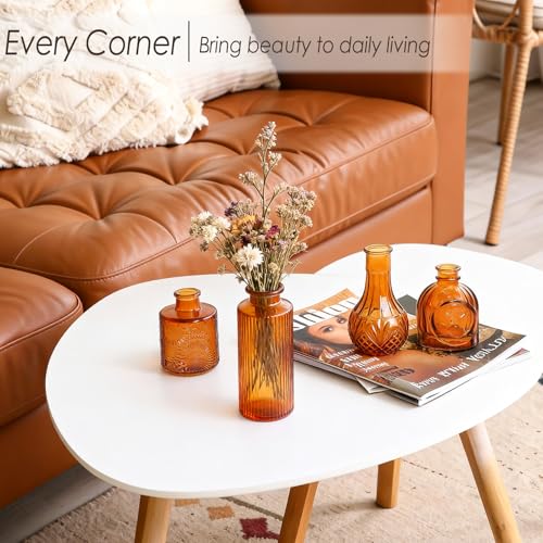 UPBUD Amber Glass Bud Vases Set of 36, Brown Small Vases for Flowers - color: Amber Brown-36pcs
