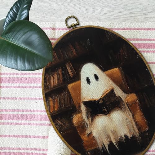 Mcehtle Moody Ghost Reading Book Wall Art Decor Framed 8.6x11.4 - color: Colour 33