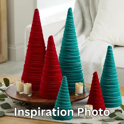 Your Heart's Content Green Velvet Trees Set of 3 (Green) - color: Green