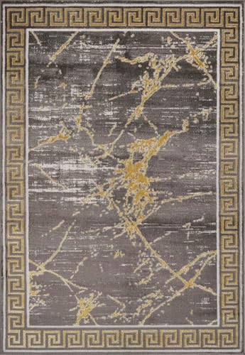 GLORY RUGS Area Rugs Marble 2x7 Brown Carpet Modern Abstract Rug Living Room Dining Bedroom Rug - color: Brown Gold, size: 2' x 7' (Rectangular)
