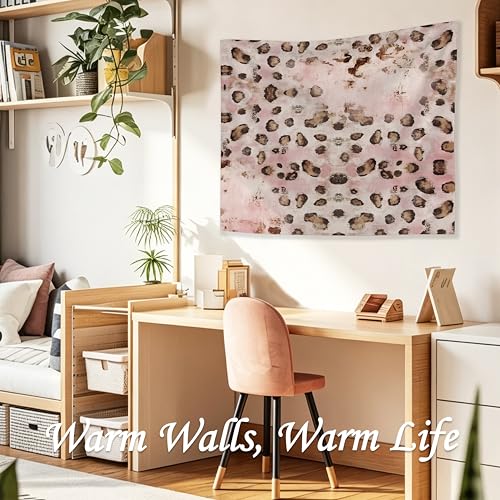 WDSFHYJK Trendy Retro Pink Leopard Print Tapestry Wall Hanging, Funky Coquette Cheetah Print Wall Tapestry Backdrop for Girls Bedroom Dorm Apartment Home Decor, 50x60 Inch - color: Many colors-Retro Pink Leopard