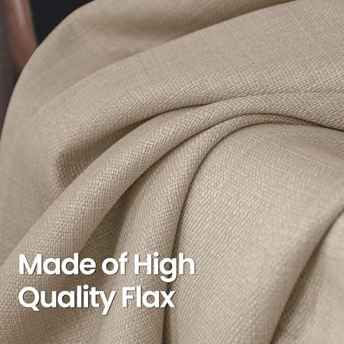 BGment Oatmeal Linen Curtains 63 Inch Length for Living Room - 2 Panels - color: Oatmeal, size: 52"W x 63"L (Pack of 2)