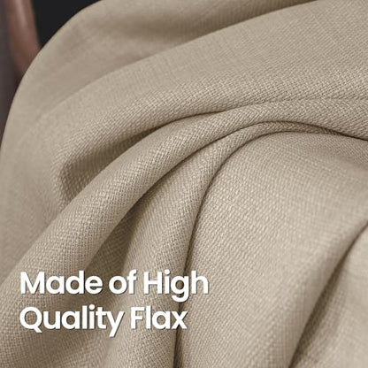 BGment Oatmeal Linen Curtains 63 Inch Length for Living Room - 2 Panels - color: Oatmeal, size: 52"W x 63"L (Pack of 2)