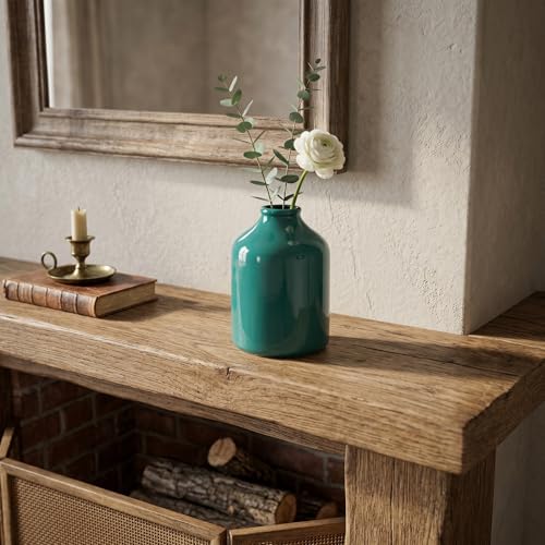 Sunddo Green Ceramic Vase, 7 Inch - color: Dark Green, size: 7 inch