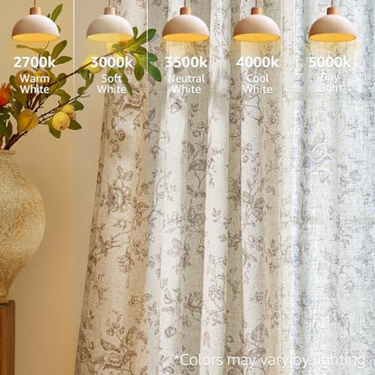 jinchan Linen Curtains 84 inch Taupe Floral Farmhouse Rod Pocket 2 Panels - color: Amlie Taupe, size: 50"W x 84"L (Pack of 2)