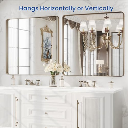 WEER Bronze Bathroom Vanity Mirror 36X36 Inch - color: Bronze, size: 36"L x 36"W