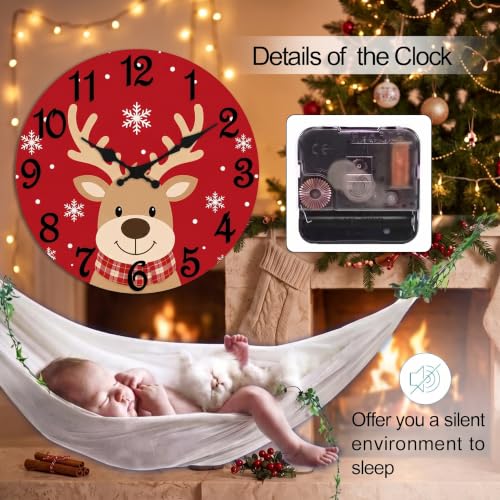 ArtSocket Round Wall Clock Silent Non-Ticking 12", Christmas Tree - color: Christmas Tree 03