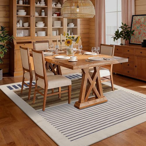 5x7 Washable Area Rug for Living Room, Modern Geometric, White Brown Black - color: Beige Brown, size: 5' x 7'(Rectangular)
