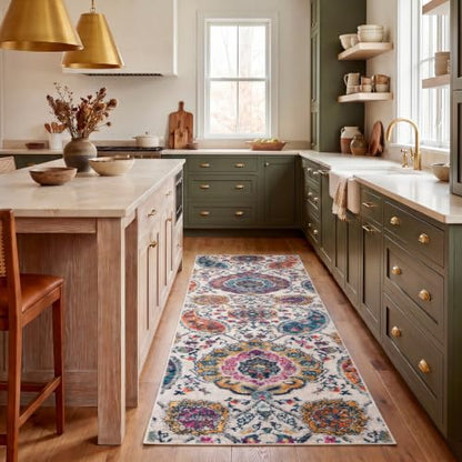 SAFAVIEH Madison Collection Runner Rug - 2'3" x 10', Cream & Multi, Boho Chic Glam Paisley Design, Non-Shedding & Easy Care, Ideal for High Traffic Areas in Living Room, Bedroom (MAD600B) - color: Cream/Multi, size: 2'3" x 10' (Runner)