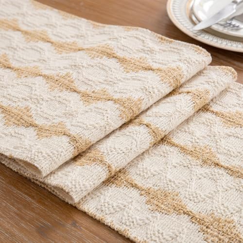 Beige Boho Table Runner for Fall Thanksgiving Home Decor 72 Inches Long - color: Beige Lantern, size: 12 x 72 Inches