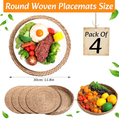 Boho Table Runner and Placemats Set, 4 Sets, Brown, 12x72 - color: Brown, size: 12x72"