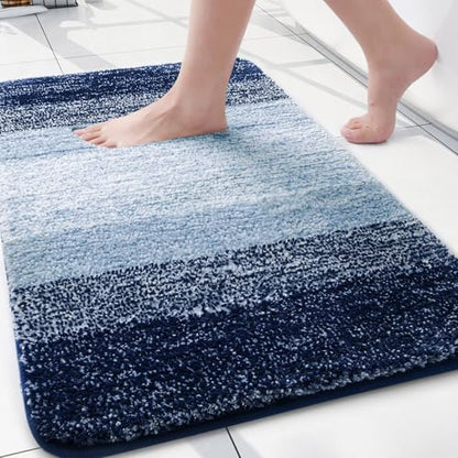 Arotive Microfiber Bathroom Rugs, Shaggy Soft Absorbent Bath Rug, 24x16 - color: Airy Blue, size: 24" X 16"