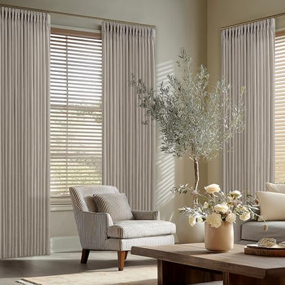 Extra Long Semi Sheer Linen Pleat Curtains Burlywood Birch 126 Inch Long - color: Burlywood Birch, size: 50"W x 126"L (Pack of 2)