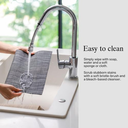 Placemats Set of 6 - Easy Clean Woven Vinyl Placemats for Dining Table, Indoor/Outdoor Place Mats, Washable PVC Table Mats（Dark Gray） - color: A-dark Gray