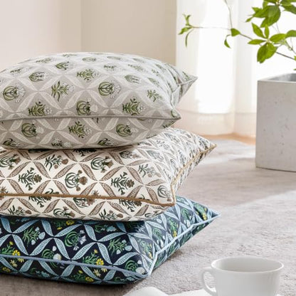 MIULEE Floral Throw Pillow Covers 20x20 Set of 2, Grey - color: Grey, size: 20" x 20" (Pack of 2)