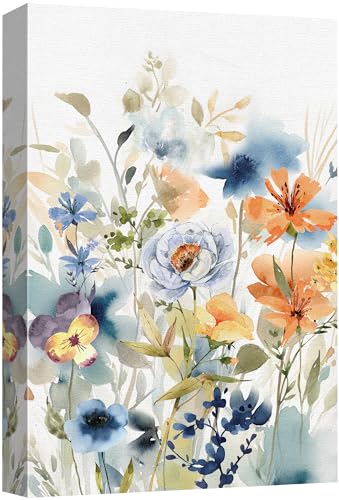 SIGNFORD Canvas Print Wall Art Colorful Wildflower Nature Wilderness Illustrations Floral Botanical Print Modern Art Decorative Multicolor Rustic Cozy for Bedroom - 12"x18" - color: Ab04-2312-nic27, size: 12" x 18"