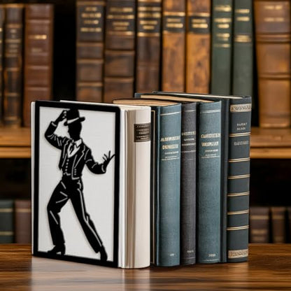 Peacoblue 5.3"x4.3"x7.9" Metal Bookends, Heavy Duty Book Ends for Shelves - style: Spain Flamenco Dance