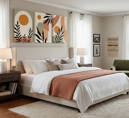 LAJDXSX 3 Pcs Mid Century Modern Boho Sun Canvas Wall Art - color: Boho Sun, size: 16x24in-Canvas
