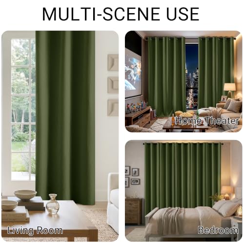 ChrisDowa Olive Green Blackout Curtains 72 Inches Long 2 Panels for Bedroom - color: Olive Green, size: 40"W x 72"L (Pack of 2)