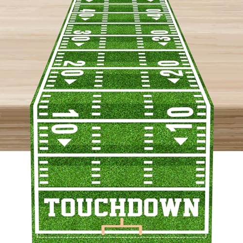 American Football Table Runner, Rustic Mode Touch Down American Football Court Table Decoration for Home Kitchen Dining Garden Farmhouse Daily Party Indoor Outdoor Table Decor13x36 inch - color: Ball-8, size: 13x36" Table Runner