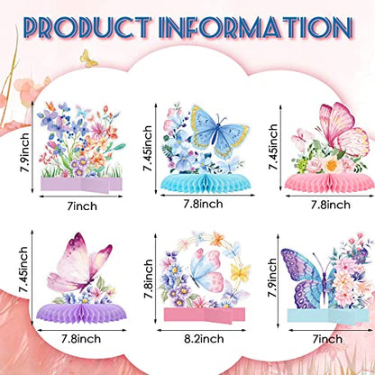 Epakh 10 Pcs Butterfly Birthday Party Butterfly Honeycomb Centerpieces - style: Butterfly