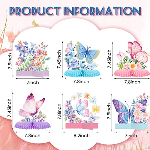 Epakh 10 Pcs Butterfly Birthday Party Butterfly Honeycomb Centerpieces - style: Butterfly