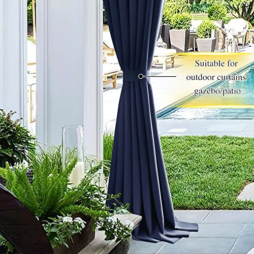NICETOWN Strong Magnetic Curtain Tiebacks-Curtain Tiebacks for Wall No Screws Perfect of Curtains (Navy Blue, 18.5 X 4 Inches, Set of 4) - color: Navy Blue, size: 4"W x 18.5"L (Pack of 4)