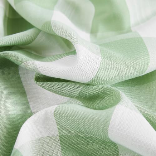 Buffalo Check Kitchen Valance Curtains for Living Room Kitchen 52x15" Green - color: Light Green and White, size: 50"W x 15"L (Pack of 1)