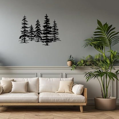 Metal Pine Tree Wall Art Forest Decor