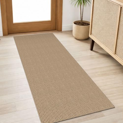 IOHOUZE Washable Runner Rug 2x5 Non Slip Rubber Backed Runners for Hallways Entryway Runner Indoor, Throw Rug Woven Cotton Floor Carpet for Hall Entrance Bedroom, Orange/Tan/Brown - color: Orange/Tan/Brown, size: 2' x 5' (Runner)