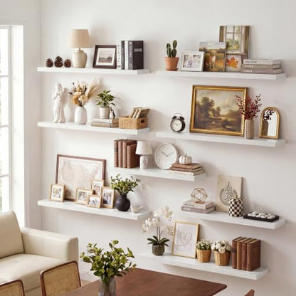 Vivelove 10 Inch Deep Floating Shelves 40” Set of 2, White - color: White, size: 40”wx10.2”dx1.5”h