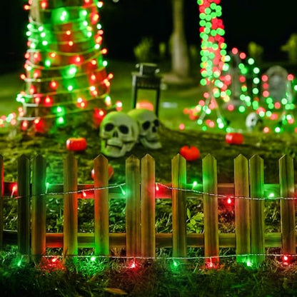JMEXSUSS 163ft Clear Wire 500 LED Red and Green Christmas Lights - color: Red Green, size: 500 LED