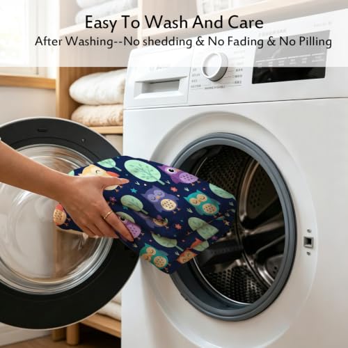 Jekeno Owl Navy Blue Throw Blanket 50"x60", Gifts for Women Men Kids - color: Navy Blue, size: 50"x60"